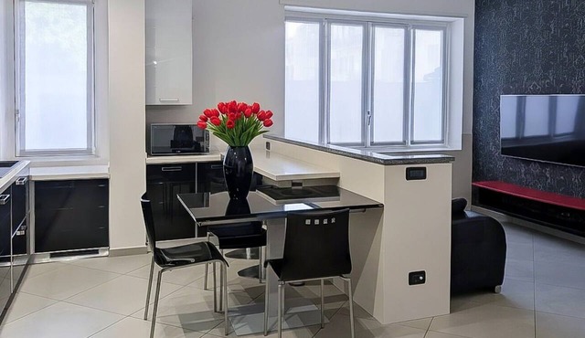 An elegant and welcoming 80-square-meter apartment, perfect for three people, located on the raised ground floor of an upscale building.The property is ideally situated for exploring the city: the Royal Villa of Monza is just a 10-minute walk away, while in Monza