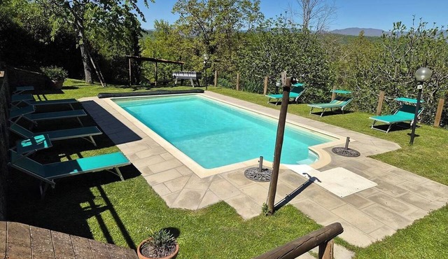 Charming Tuscan apartment with a pool, views, and a private terrace