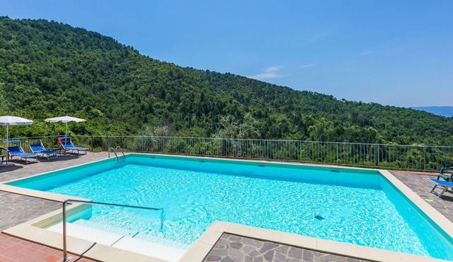 Cosy apartment for 7 guests with pool, WIFI, TV and panoramic view in Reggello