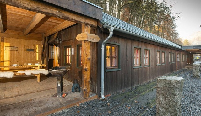 Rustic group hut at the Rabensteiner Stollen in Ilfeld