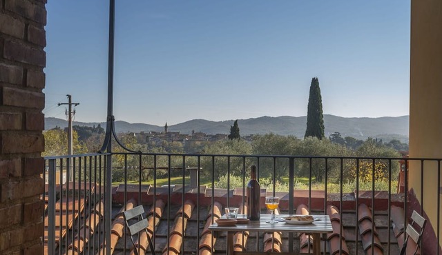Beautiful apartment with pool, A/C, WIFI, TV, panoramic view and parking, close to Arezzo